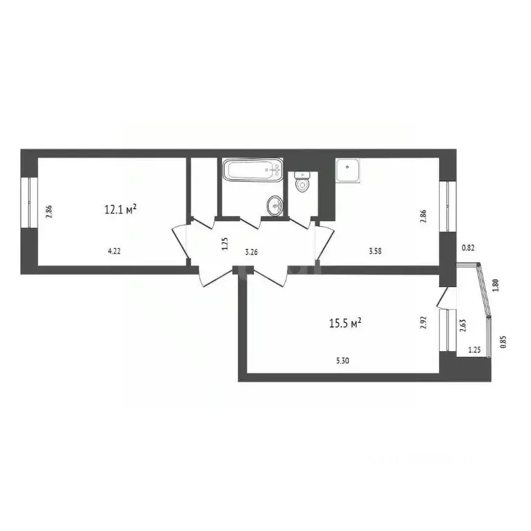 2-к кв. Красноярский край, Сосновоборск ул. Энтузиастов, 27 (45.8 м) - Фото 1