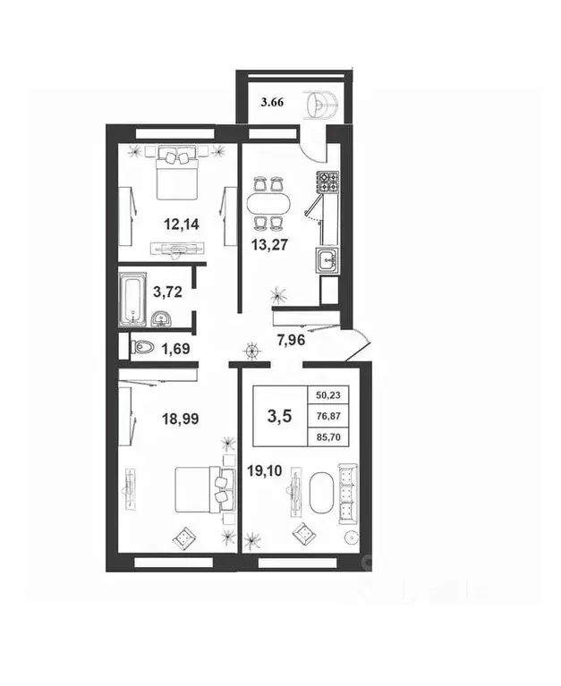 3-к кв. Новгородская область, Великий Новгород ул. Якова Павлова, 15 ... - Фото 1