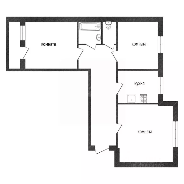 3-к кв. Ленинградская область, Волхов Авиационная ул., 11 (64.5 м) - Фото 1