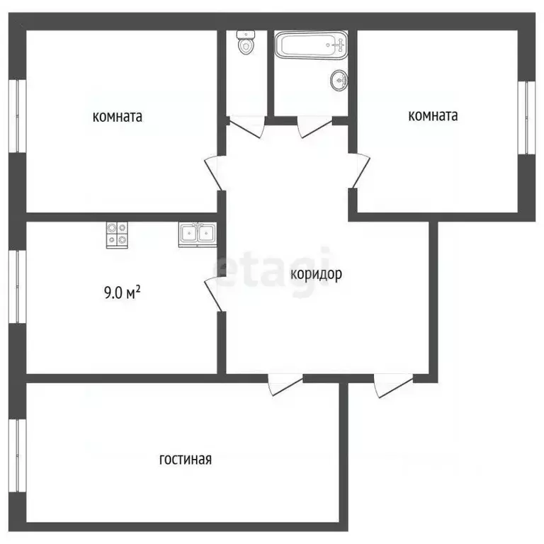 3-к кв. Алтайский край, Новоалтайск 8-й мкр, 28 (66.2 м) - Фото 2