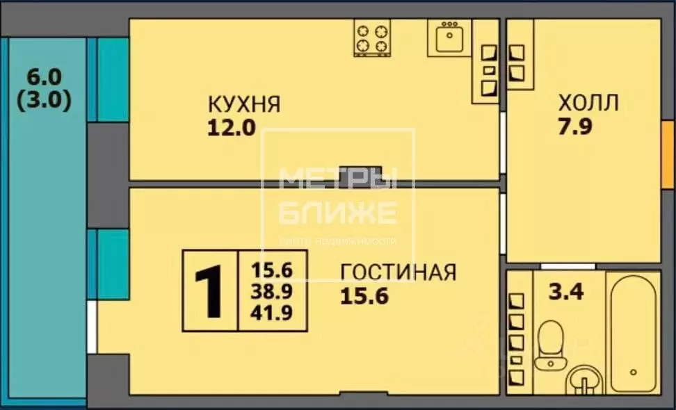 1-к кв. Пермский край, Пермь ул. Куфонина, 10Б (38.8 м) - Фото 2
