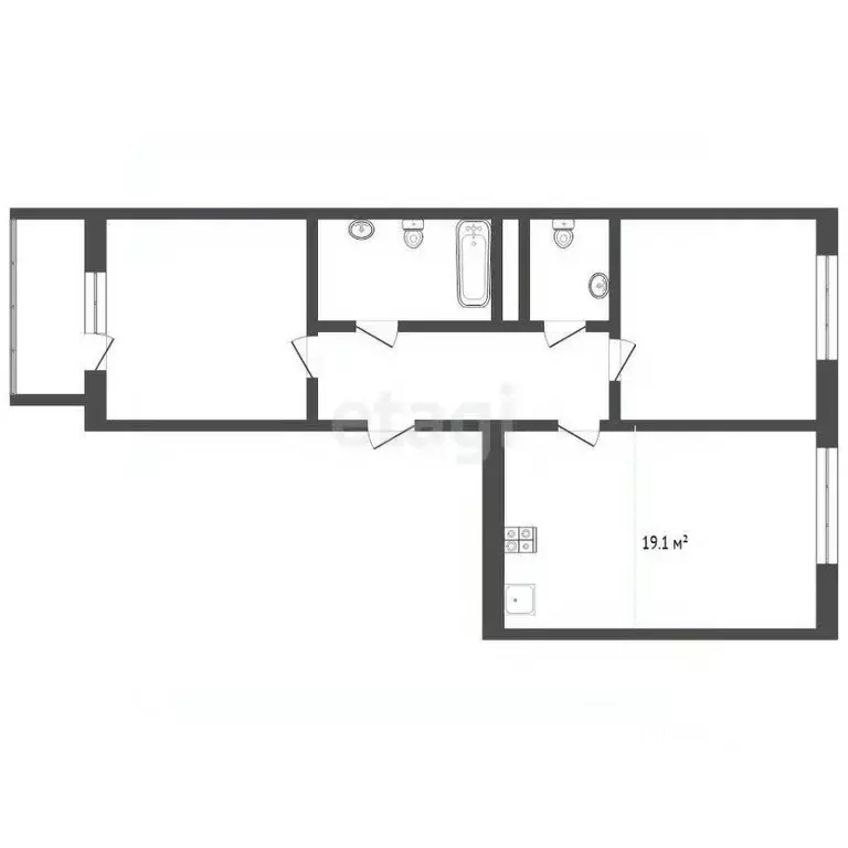2-к кв. Тюменская область, Тюмень ул. Ю.-Р.Г. Эрвье, 32к1 (61.5 м) - Фото 2