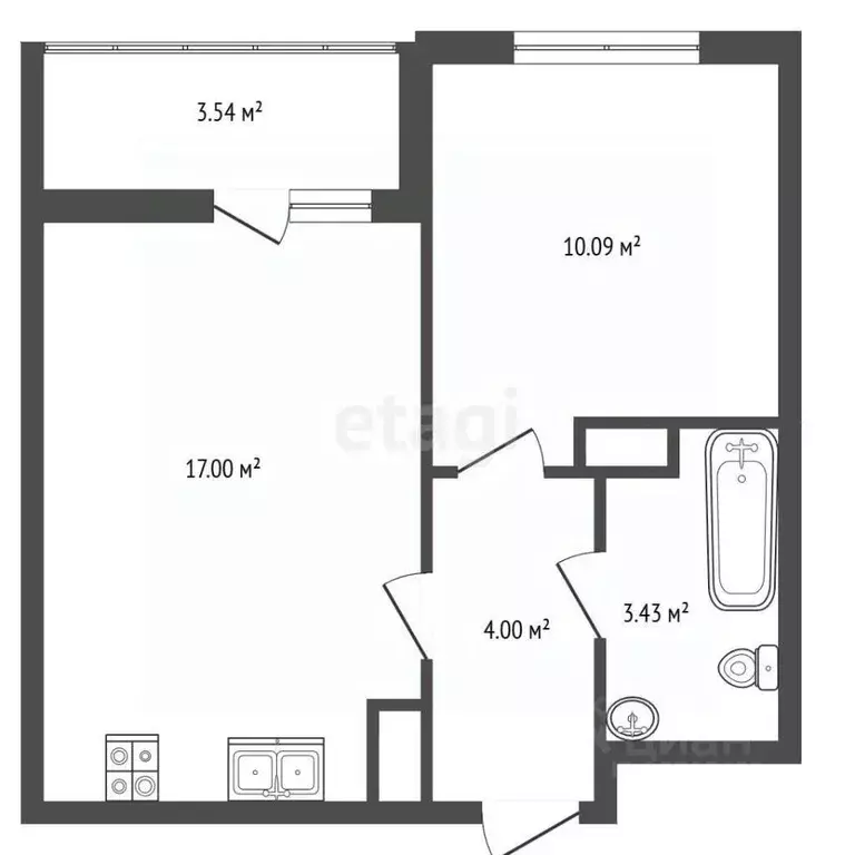 1-к кв. Санкт-Петербург 1-й Предпортовый проезд, 13 (33.0 м) - Фото 2