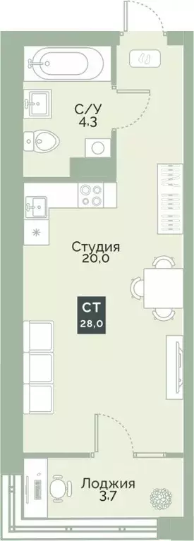 Студия Курганская область, Курган Заозерный жилрайон, Районы-Кварталы ... - Фото 1