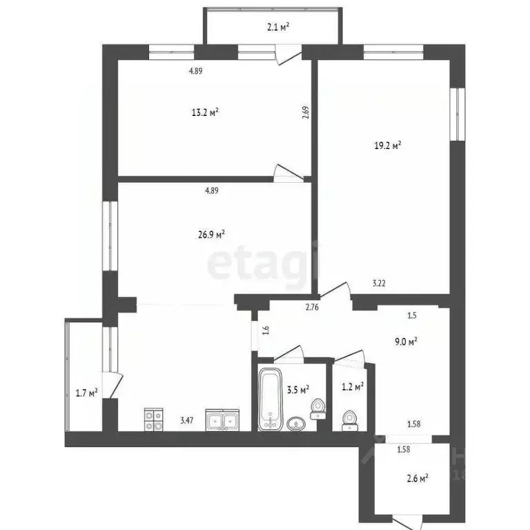 3-к кв. Самарская область, Самара просп. Карла Маркса, 17 (75.6 м) - Фото 2