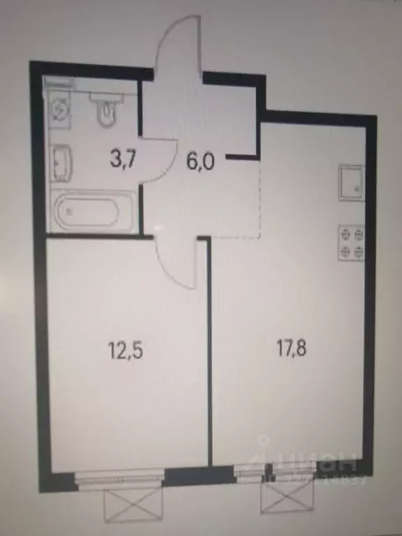 1-к кв. Москва Просторная ул., 7С1 (40.1 м) - Фото 1