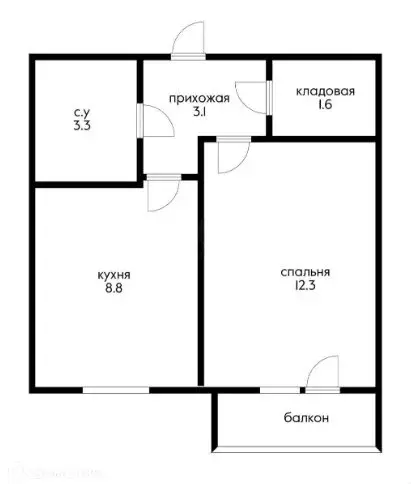 1-комнатная квартира: городской округ Краснодар, посёлок Пригородный, ... - Фото 1