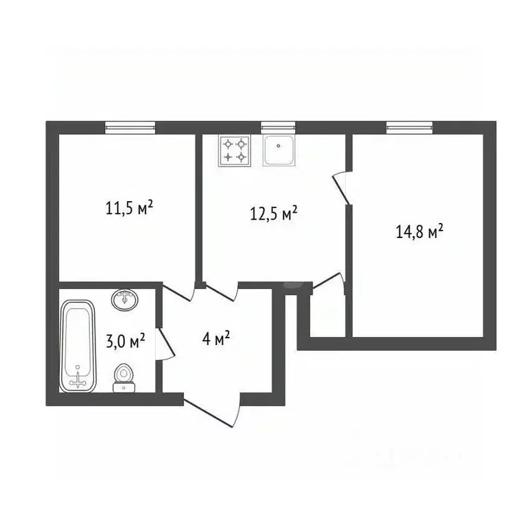 2-к кв. Башкортостан, Уфа ул. Пугачева, 35 (46.3 м) - Фото 2