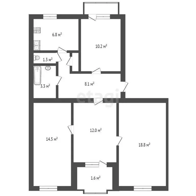 4-комнатная квартира: Севастополь, Большая Морская улица, 2 (75.5 м) - Фото 0