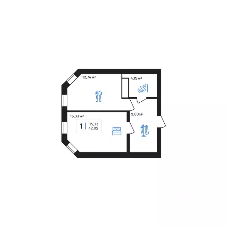 1-к кв. Липецкая область, Липецк Авторский жилрайон,  (42.02 м) - Фото 1