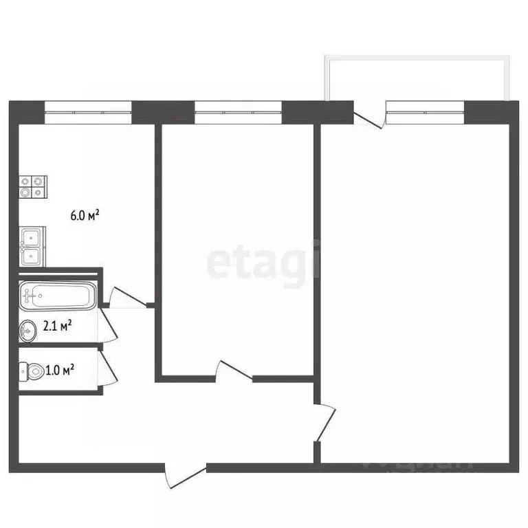 2-к кв. Орловская область, Орловский муниципальный округ, Знаменка пгт ... - Фото 1