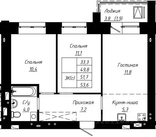 3-к кв. Алтайский край, Барнаул ул. Чернышевского, 189 (51.7 м) - Фото 0