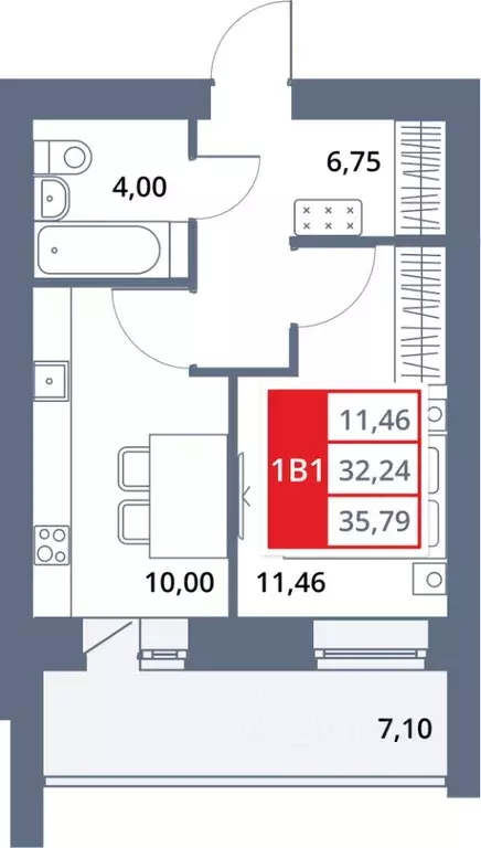 1-к кв. Башкортостан, Октябрьский 33-й мкр,  (35.79 м) - Фото 1