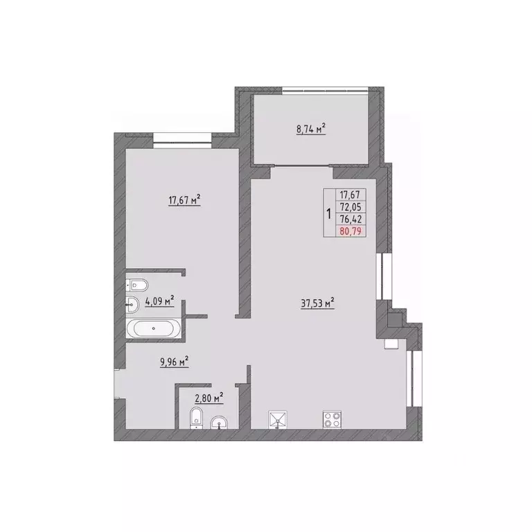 1-к кв. Ивановская область, Иваново Кооперативная ул., 3 (80.79 м) - Фото 1