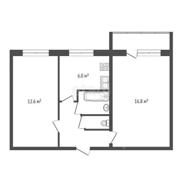 2-к кв. Свердловская область, Екатеринбург ул. Шефская, 89к3 (44.6 м) - Фото 1