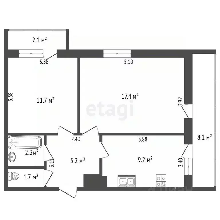 1-к кв. Крым, Алупка ул. И. Левитана, 5 (11.7 м) - Фото 2