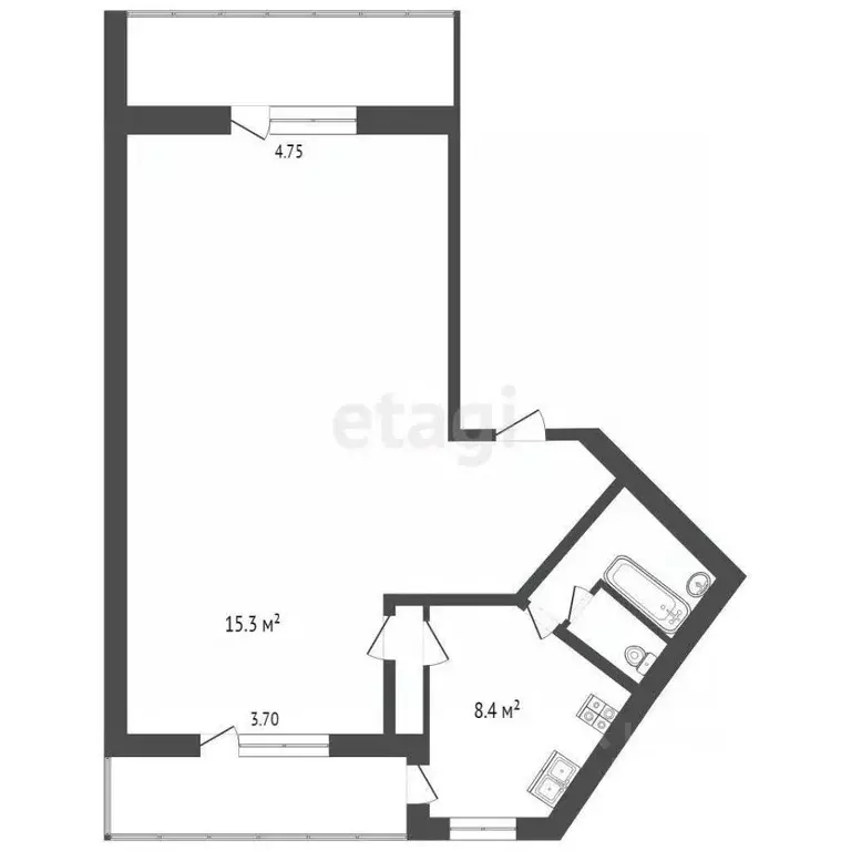 2-к кв. Крым, Бахчисарай ул. Фрунзе, 44 (60.9 м) - Фото 1