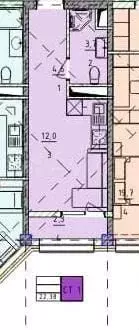 Квартира-студия, 23,3 м, 5/10 эт. - Фото 0