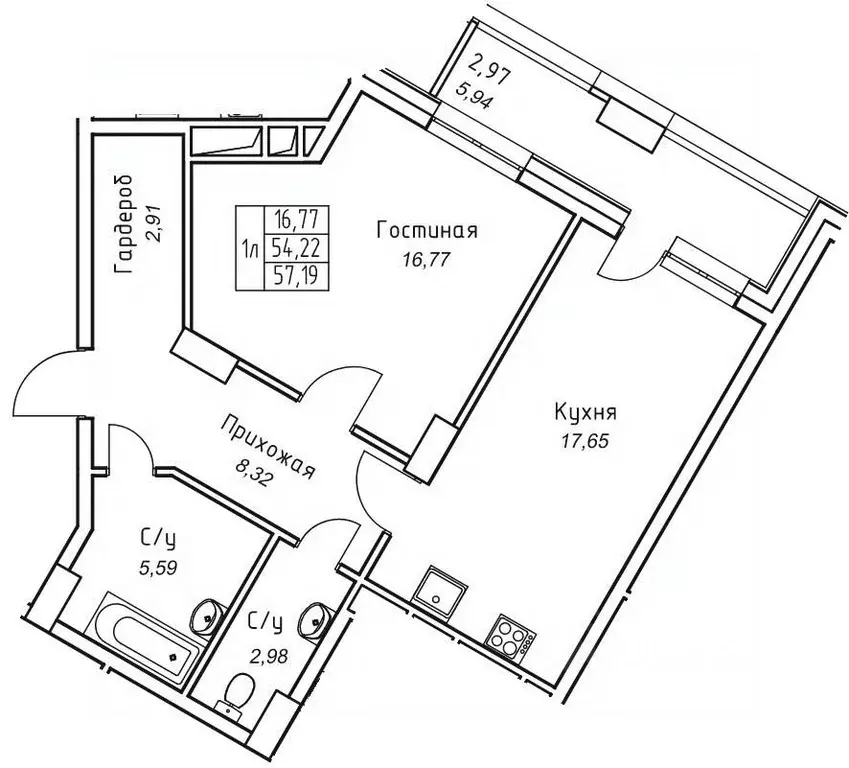 2-к кв. Саха (Якутия), Якутск 11-й кв-л,  (57.19 м) - Фото 0