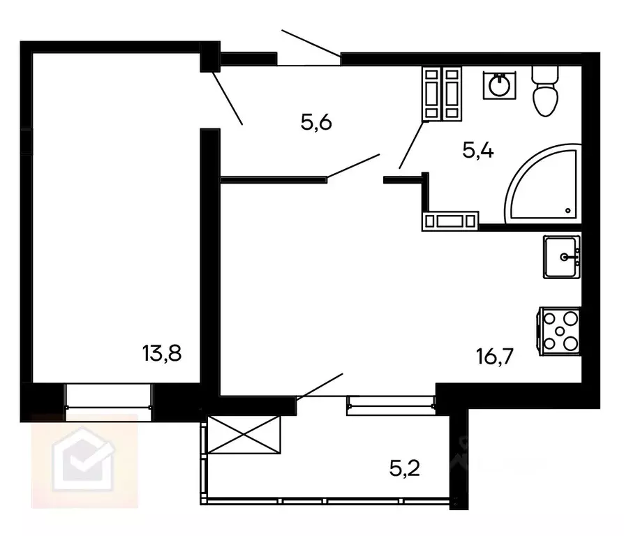 1-к кв. Севастополь ул. Токарева, 18 (46.7 м) - Фото 0
