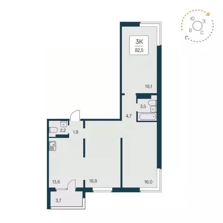 3-к кв. Новосибирская область, Новосибирск Игарская ул., 8 (82.5 м) - Фото 1