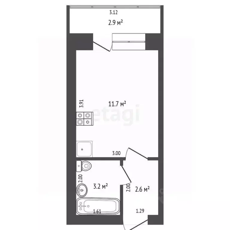 Студия Краснодарский край, Краснодар пос. Российский, ул. Имени ... - Фото 1