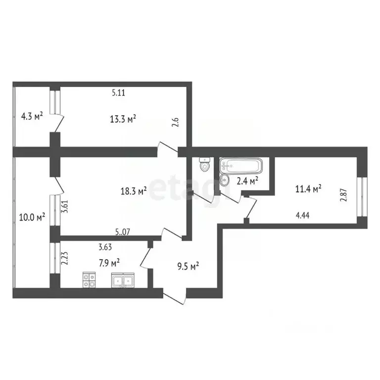 2-к кв. Крым, Ялта ул. Дарсановский въезд, 6 (48.5 м) - Фото 1