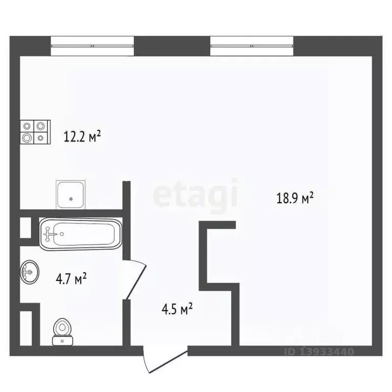 1-к кв. Тюменская область, Тюмень ул. Щербакова, 2к5 (40.0 м) - Фото 1
