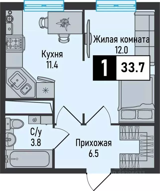 1-к кв. Ставропольский край, Железноводск городской округ, пос. ... - Фото 1