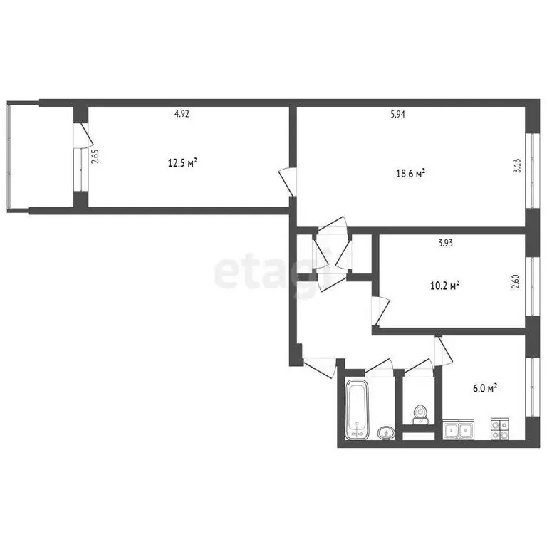 3-комнатная квартира: Ярославль, Светлая улица, 3 (58.2 м) - Фото 1