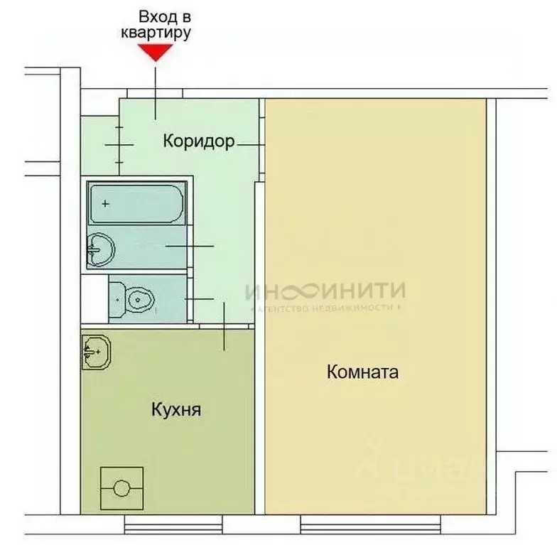 1-к кв. Москва Ореховый бул., 39К1 (32.4 м) - Фото 1