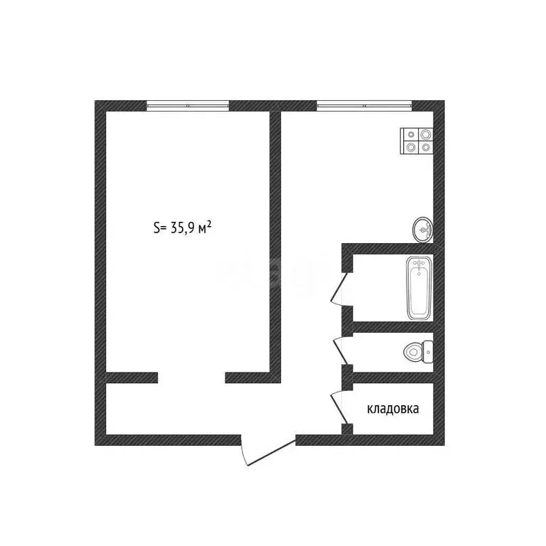 1-комнатная квартира: Бийск, Ленинградская улица, 33/1 (35.9 м) - Фото 1