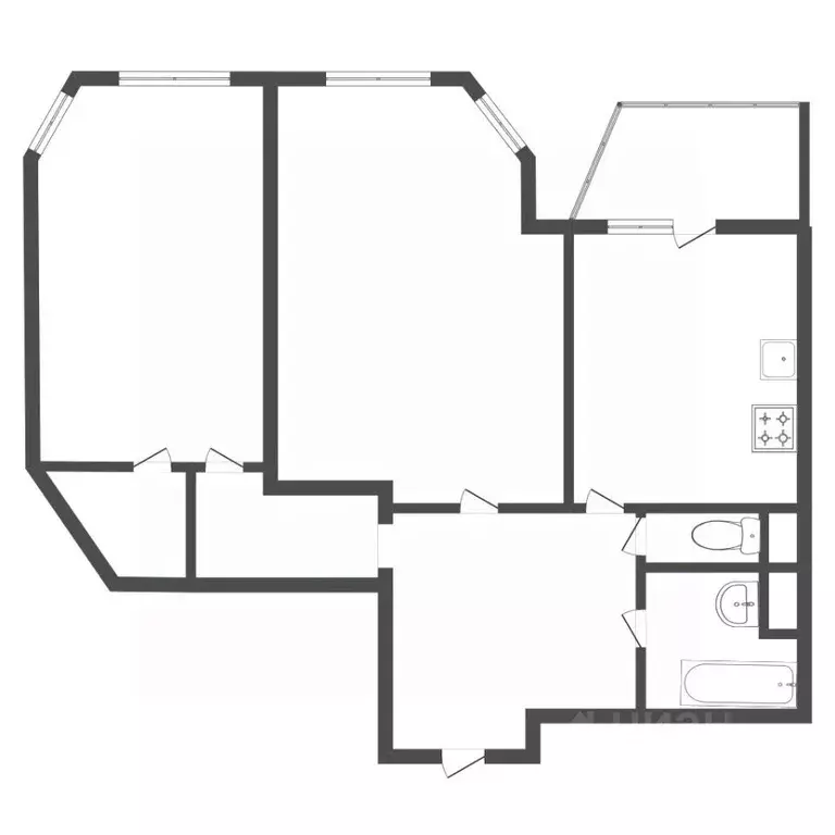 2-к кв. Тюменская область, Тюмень Первомайская ул., 50 (67.0 м) - Фото 1