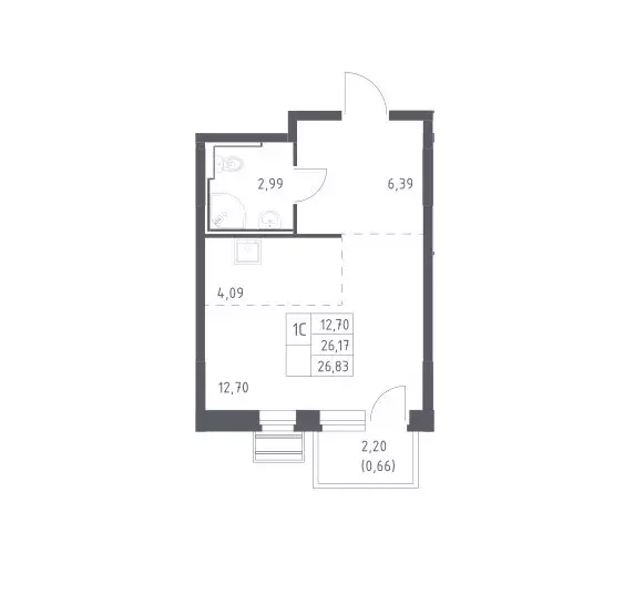 Продаётся квартира-студия, 26.83 м - Фото 0