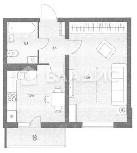 1-к кв. Воронежская область, Рамонский район, Яменское с/пос, Ветряк ... - Фото 2