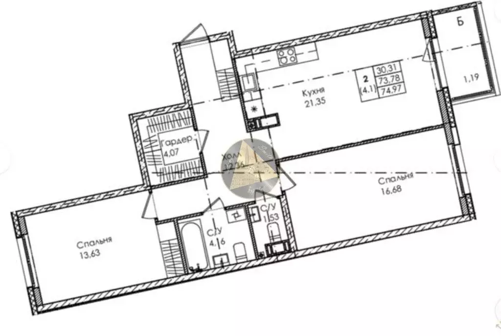 2-комнатная квартира: Сестрорецк, Авиационная улица, 5к4 (74.97 м) - Фото 2