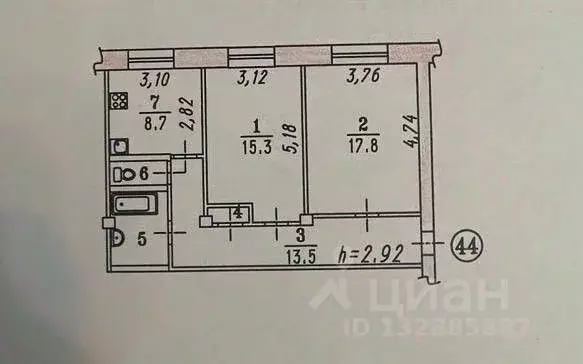 2-к кв. Омская область, Омск Тимуровский проезд, 3 (62.1 м) - Фото 1