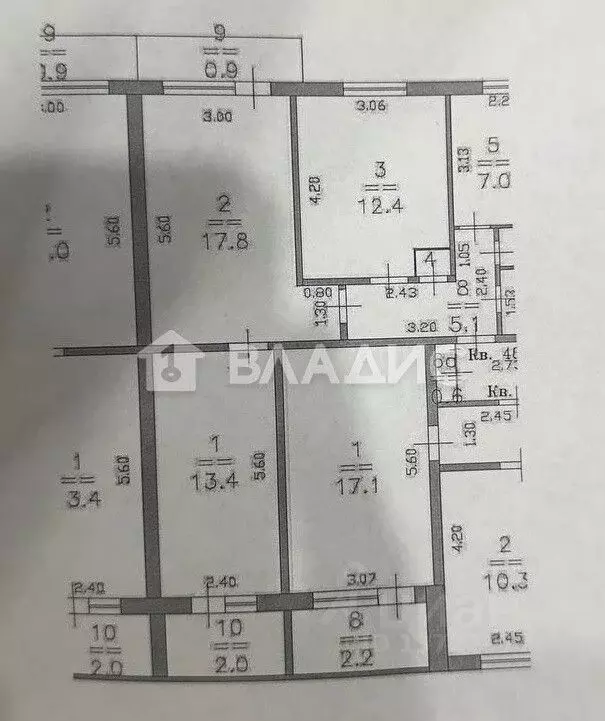 3-к кв. Нижегородская область, Нижний Новгород Московское ш., 15 (59.8 ... - Фото 2