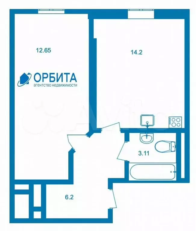 1-к. квартира, 36 м, 18/19 эт. - Фото 0