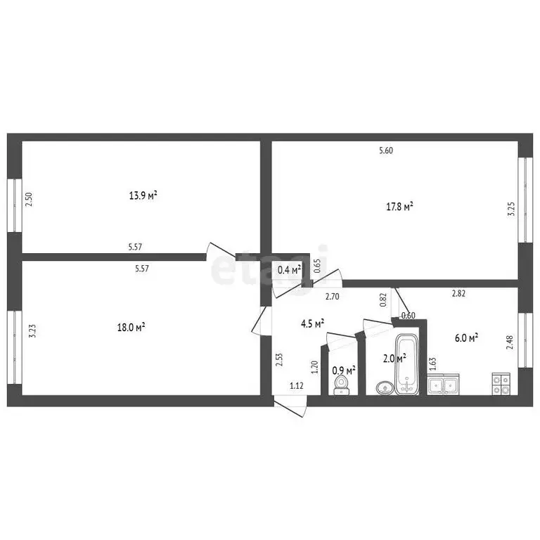 3-комнатная квартира: Феодосия, бульвар Старшинова, 12 (63.5 м) - Фото 1