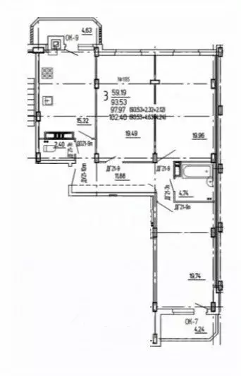 3-к кв. Курская область, Курск ул. 2-я Агрегатная, 57 (102.28 м) - Фото 0