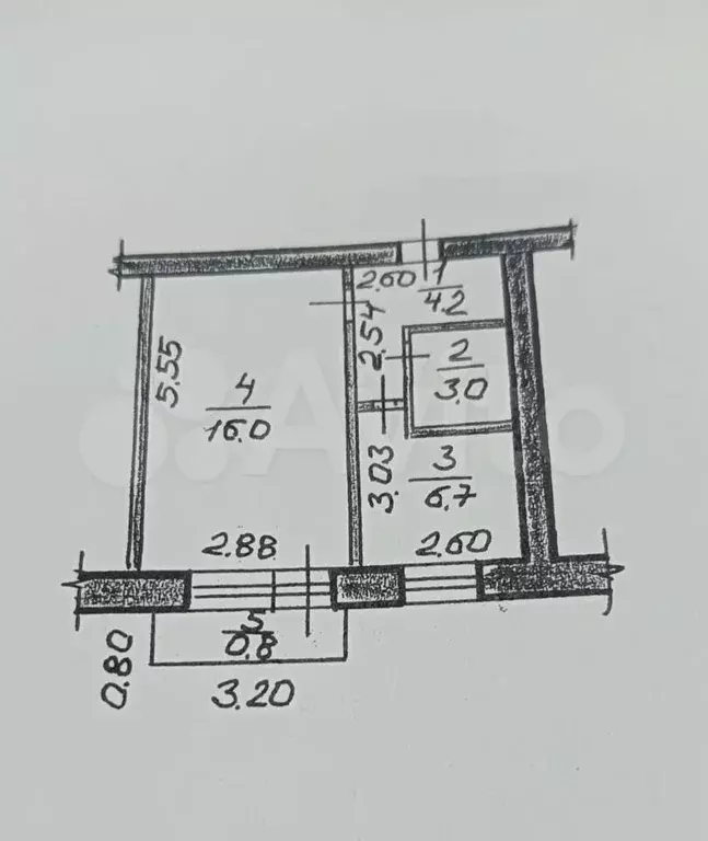 1-к. квартира, 31 м, 5/5 эт. - Фото 0