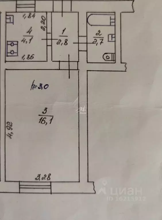 1-к кв. Севастополь ул. Пожарова, 1 (25.7 м) - Фото 2