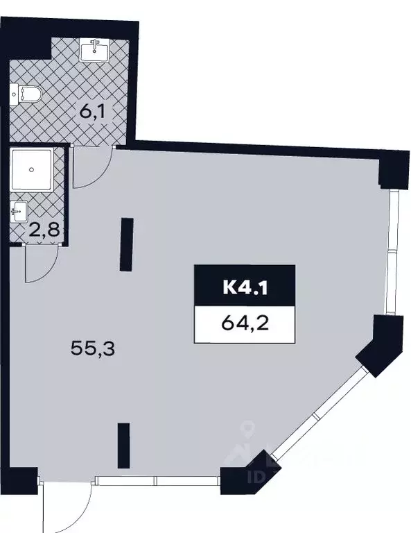 Торговая площадь в Москва Лодочная ул., 27К2 (64 м) - Фото 1