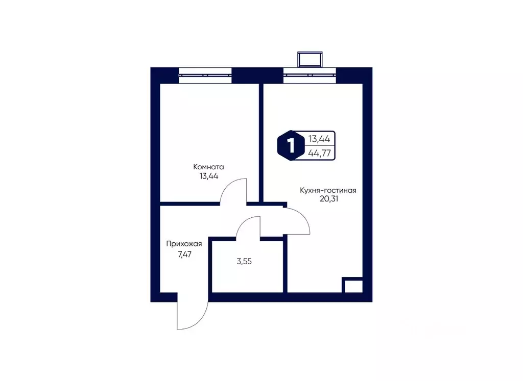 1-к кв. Московская область, Дмитровский муниципальный округ, с. ... - Фото 2