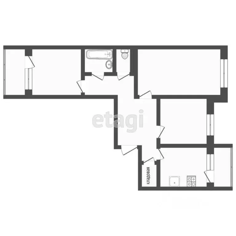 3-к кв. Тверская область, Тверь бул. Гусева, 34 (69.6 м) - Фото 1