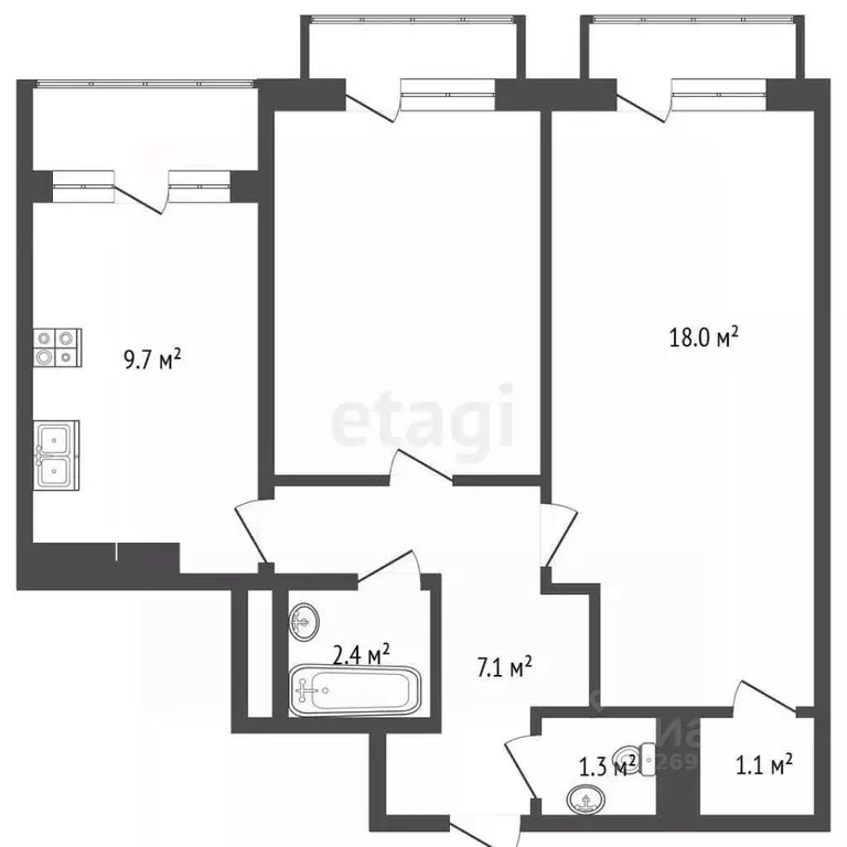 3-к кв. Московская область, Люберцы Шоссейная ул., 42 (53.0 м) - Фото 2