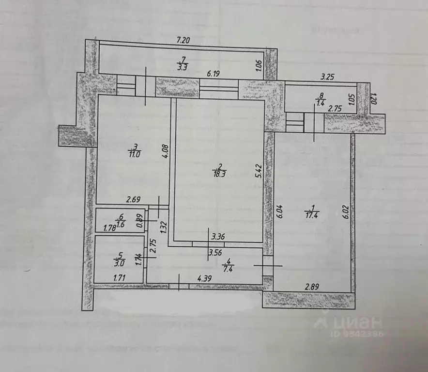 2-к кв. Татарстан, Казань ул. Юлиуса Фучика, 82 (58.0 м) - Фото 1