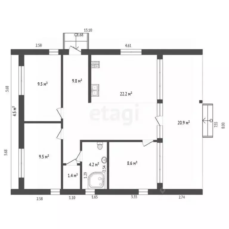 Дом в Калужская область, Перемышльский район, Ильинское с/пос, с. ... - Фото 2