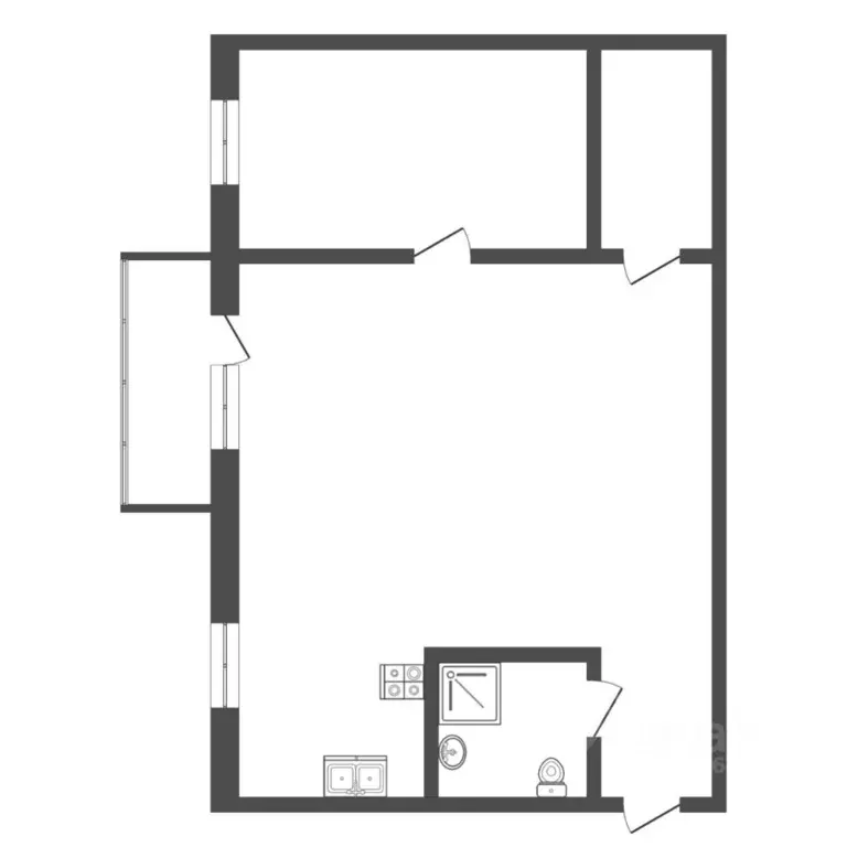 2-к кв. Тюменская область, Тюмень Киевская ул., 60 (46.1 м) - Фото 2